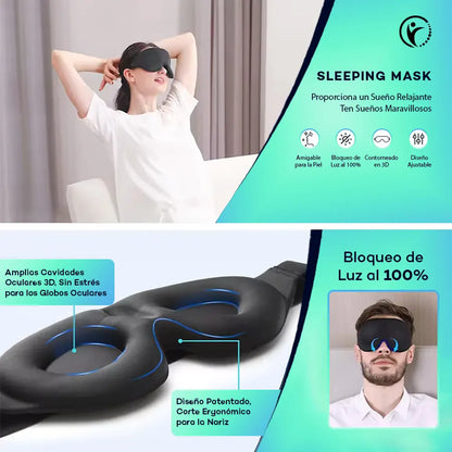 Sleeping Mask - Antifaz para dormir de espuma 3D con oscurecimiento 100% (hipoalergénico)